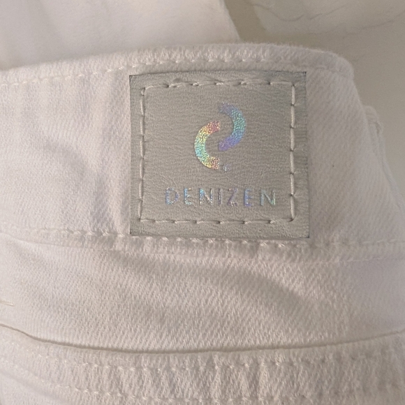 Levi's Denizen White Denim Bib Shortalls 90s Aesthetic Utility Chic - Picture 10 of 13